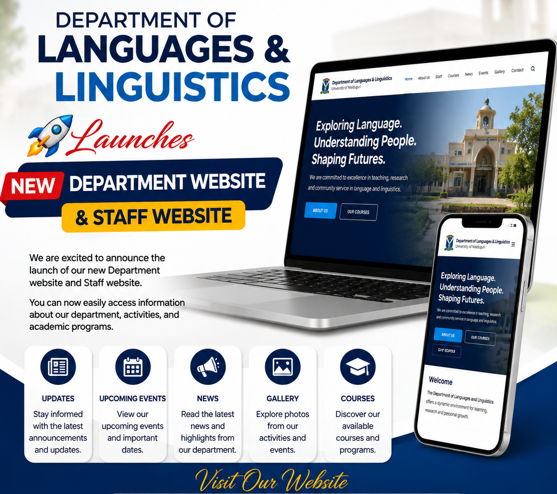 🎉 University of Maiduguri Department of Languages & Linguistics Launch of our new Department Website